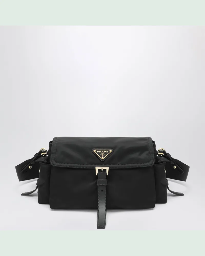 Prada Explore Medium Tasche aus schwarzem Re-Nylon Black