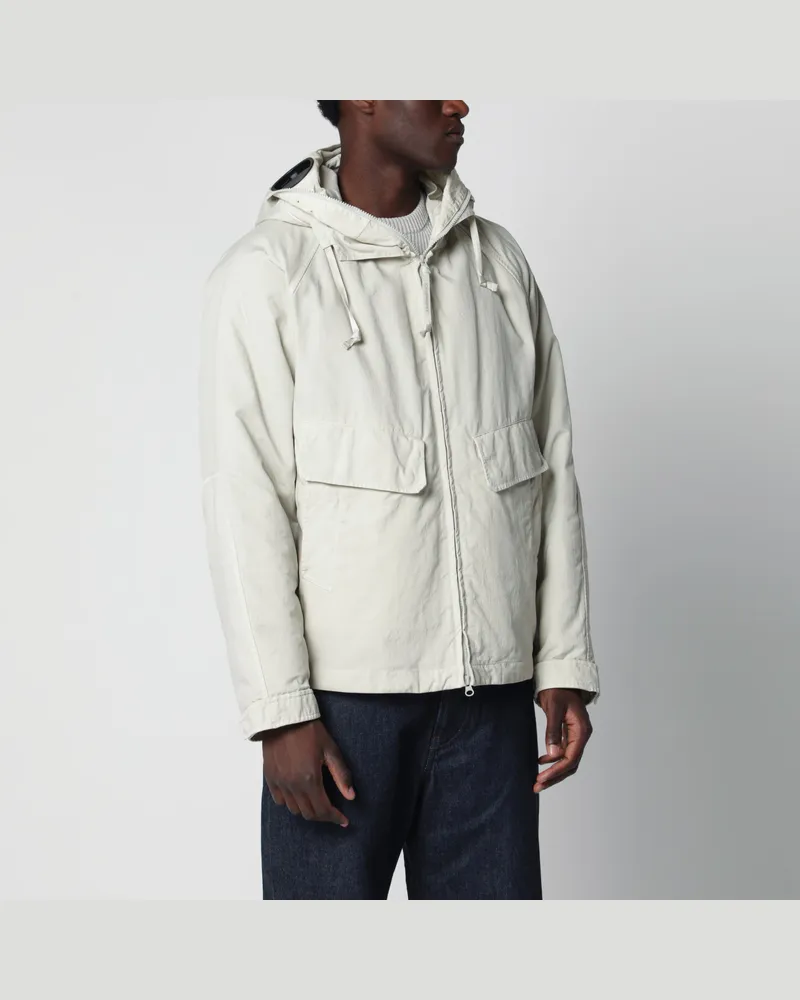 C.P. Company Kapuzenjacke in Silver Birch mit Goggle-Linsen Metal