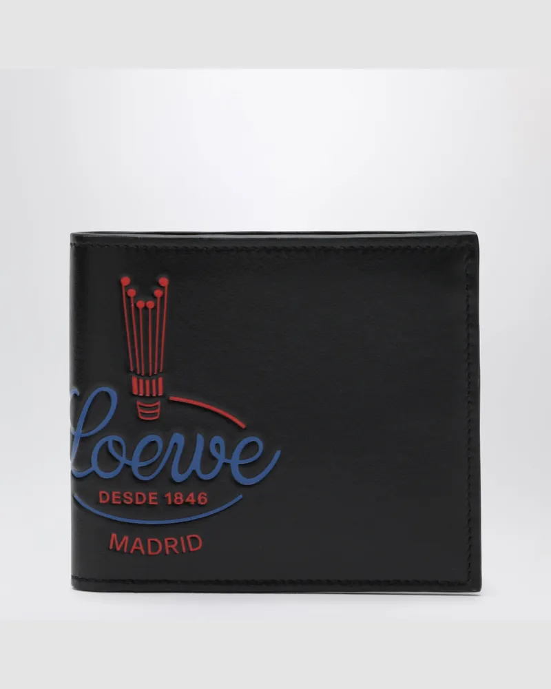Loewe Schwarzes Bi-Fold-Portemonnaie aus Leder mit Logo Black