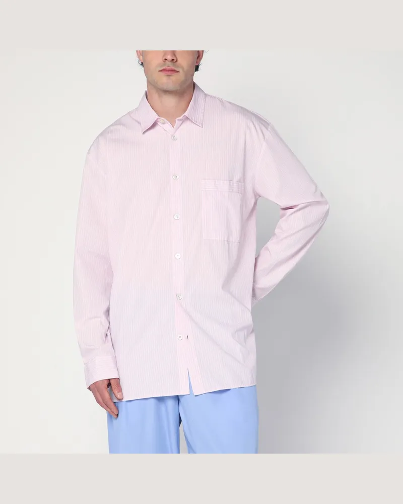 TEKLA Pink striped pyjama shirt Pink