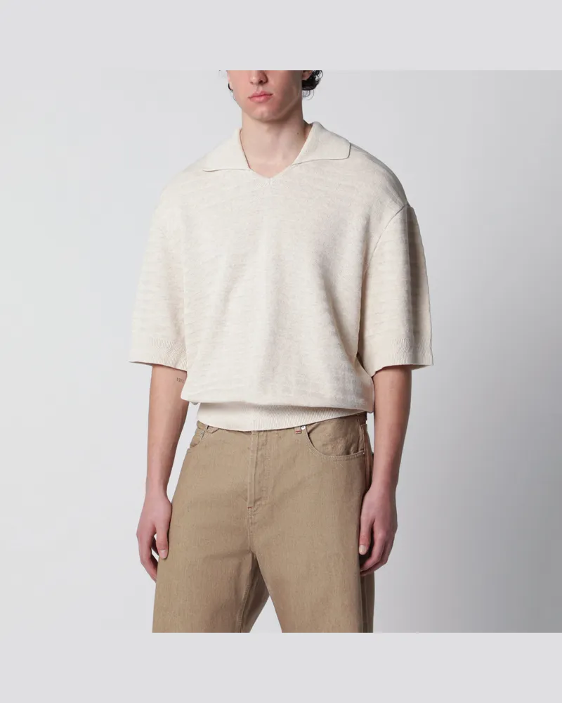Jacquemus Hellbeiges Polo aus Baumwolle und Seide Beige