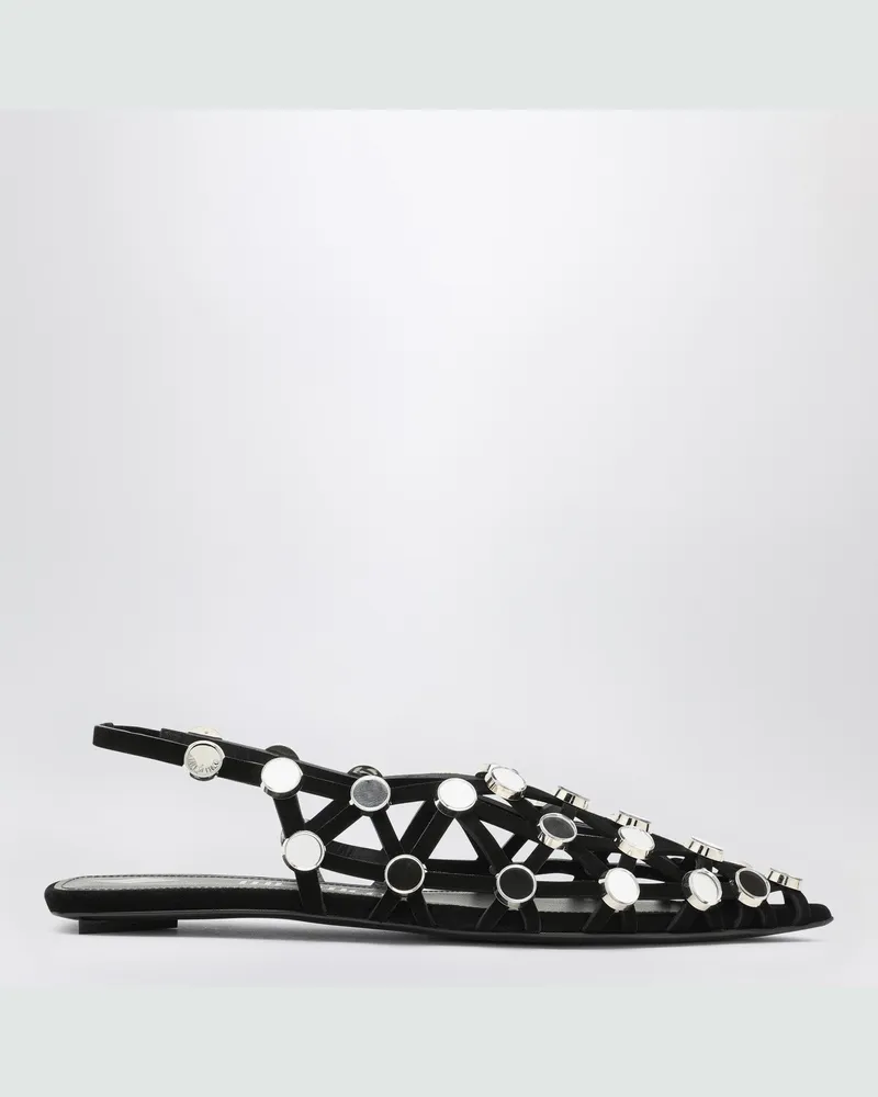 ATTICO Schwarze Ballerina Grid Black