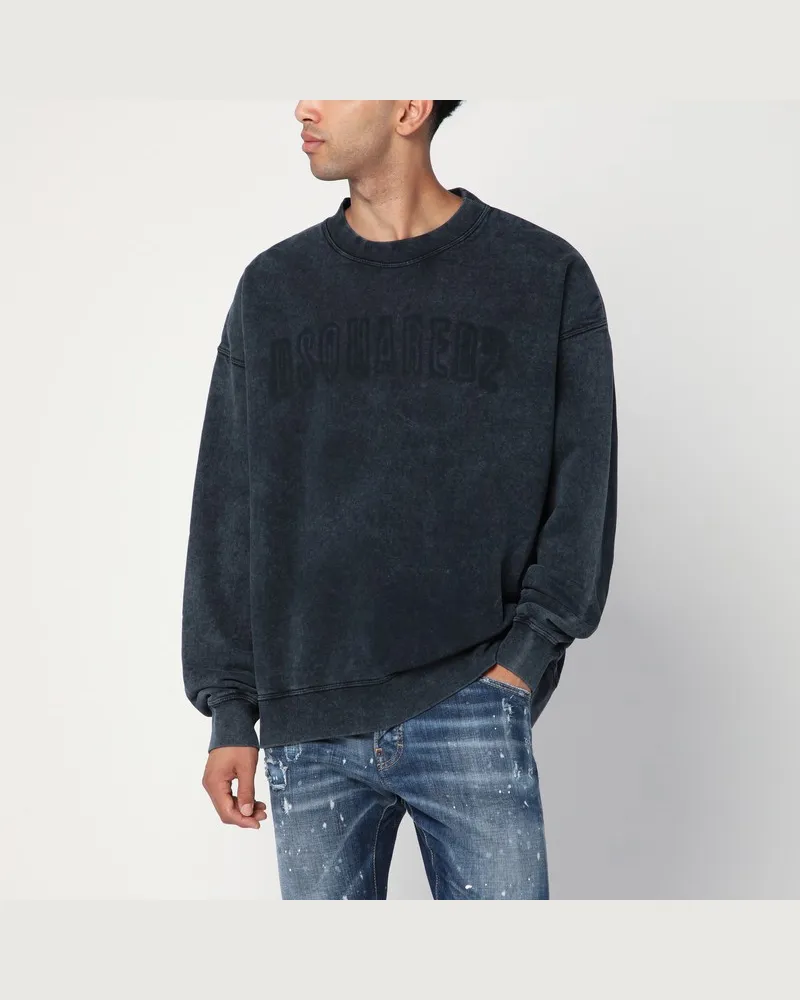 Dsquared2 Verwaschenes graues Sweatshirt mit Logo Grau