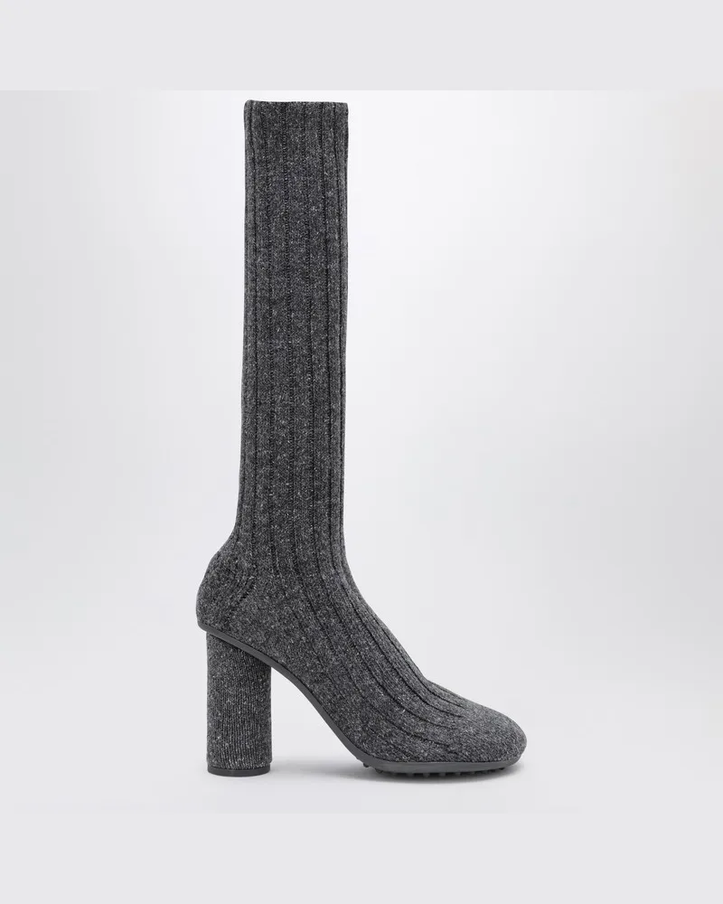 Bottega Veneta Anthrazitgrauer Stiefel Atomic in Sockenoptik aus Wollgemisch Grau