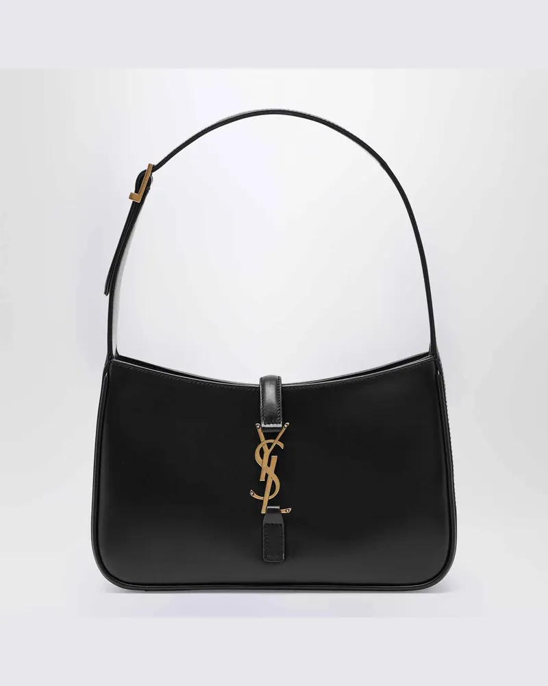 Saint Laurent Schwarze 5 À 7 Tasche aus glattem Leder Black
