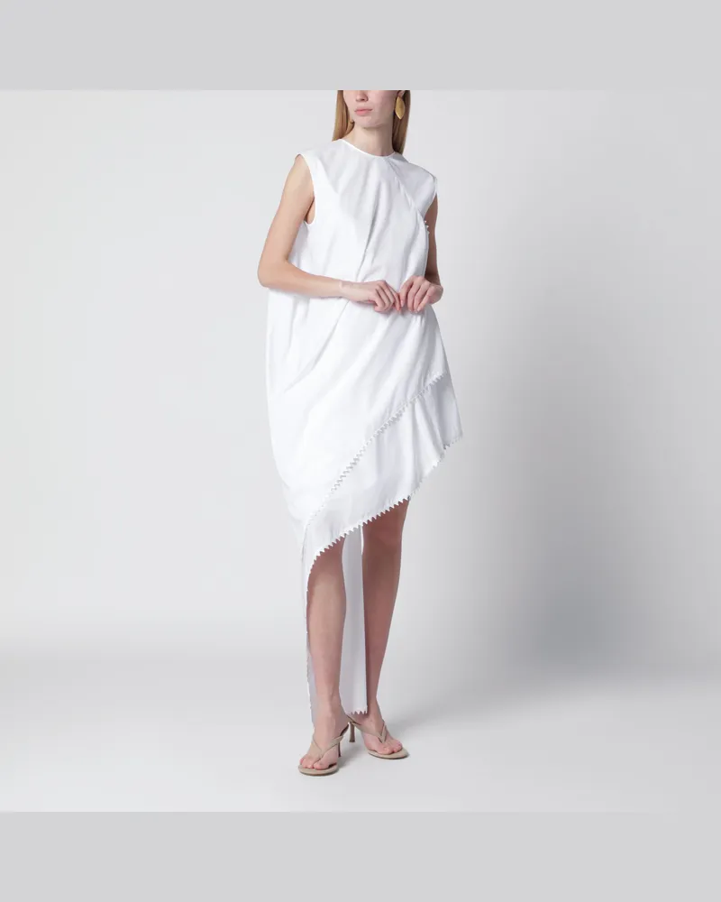 Jacquemus Weißes asymmetrisches Baumwollkleid White