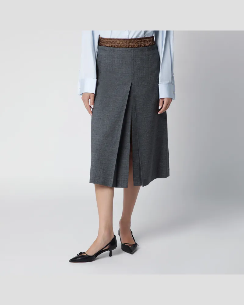 Prada Rock aus schiefergrauer Wolle Grey