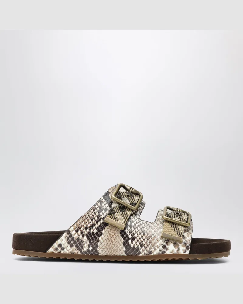 Burberry Urchin Sandalen aus Leder mit Python-Print Multicolor