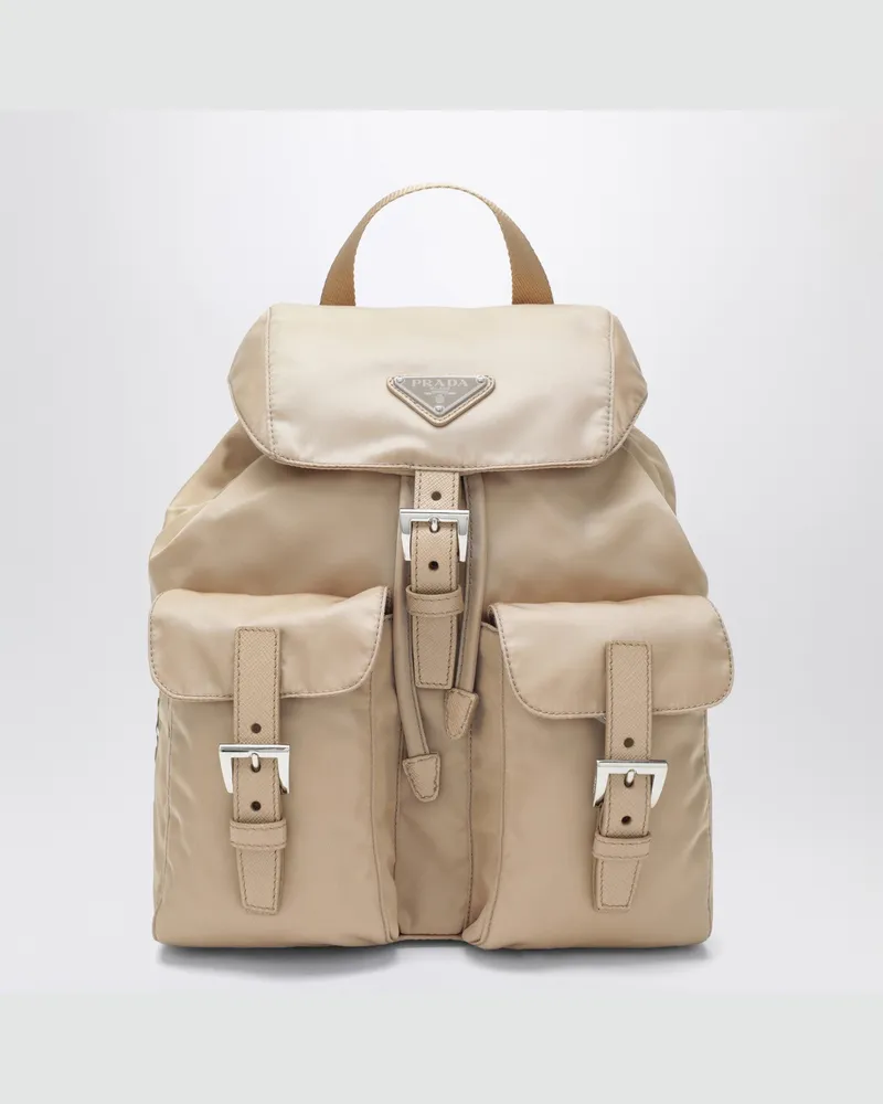 Prada Kleiner Re-Edition-1978-Rucksack aus Re-Nylon in Beige 