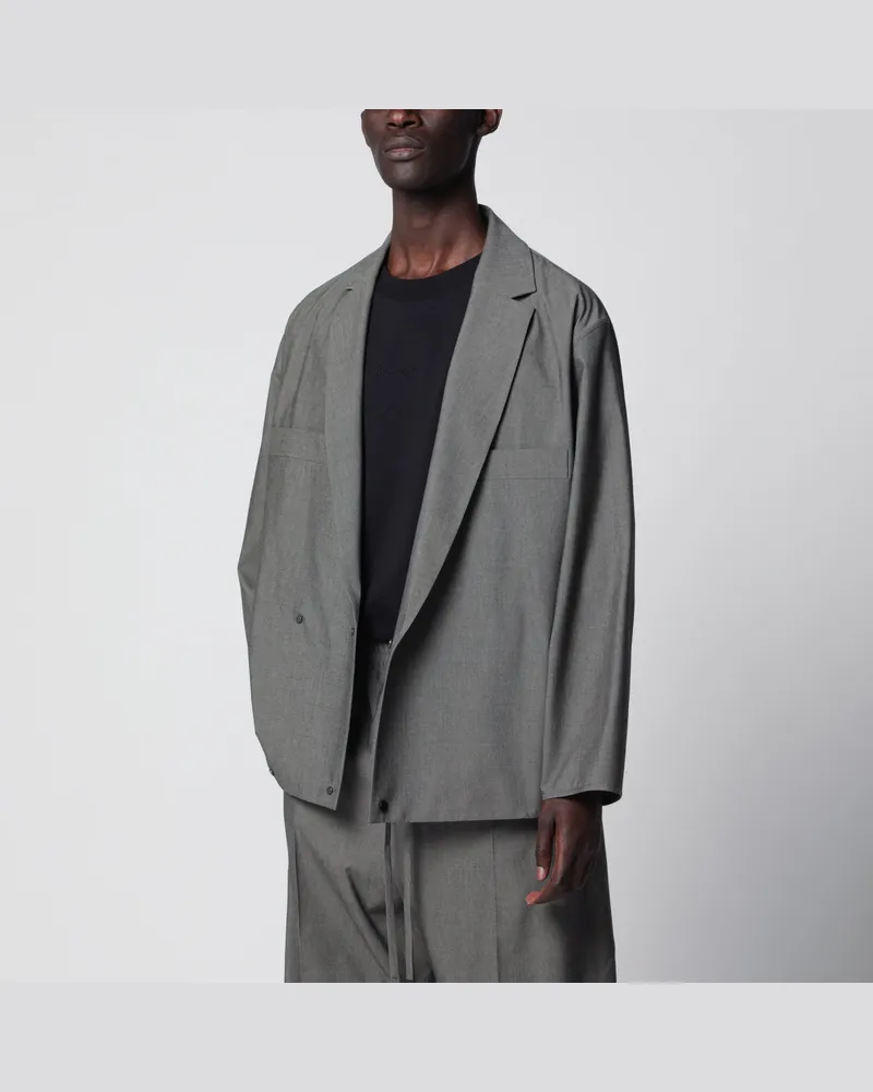 Fear of God Doppelreihige Overshirt-Jacke aus Wollmischung Grey