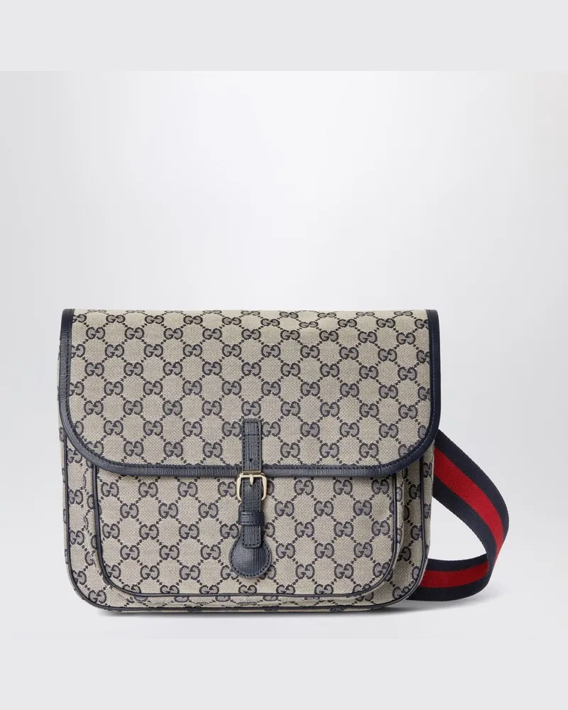 Gucci Schultertasche aus GG-Gewebe beige/Ebenholz Braun