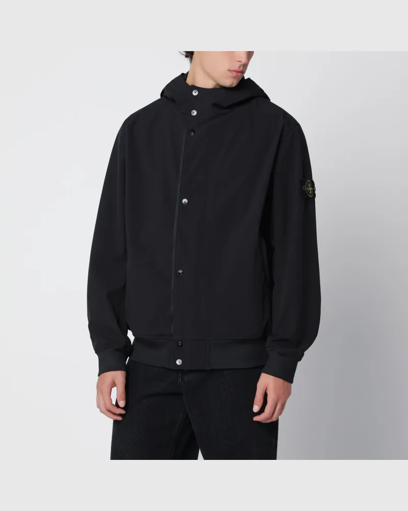 Stone Island Schwarze Light Soft Shell-R Jacke Black