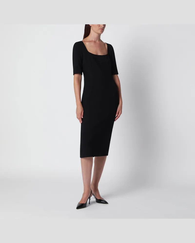 Dolce & Gabbana Kleid in Schwarz aus doppeltem Wollcrêpe Black