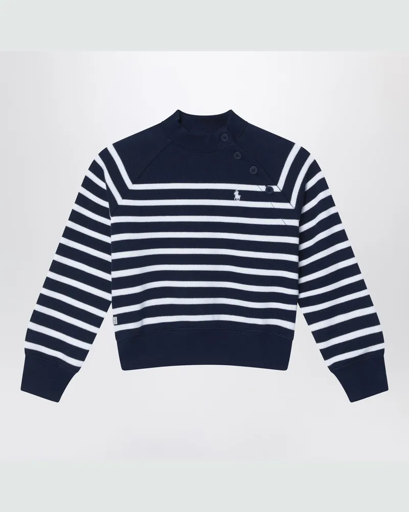 Ralph Lauren Marineblaues Sweatshirt mit weißen Streifen Blue