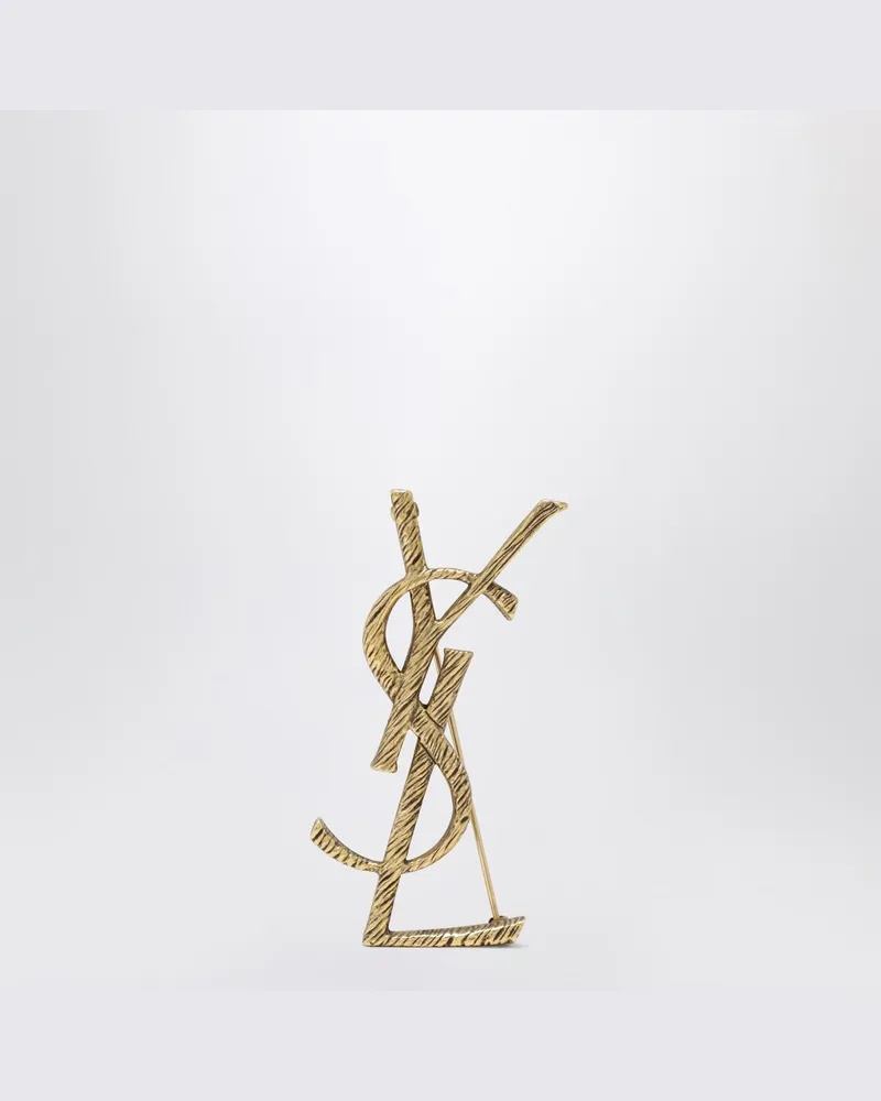 Saint Laurent Cassandre Brosche aus Metall Metallisch