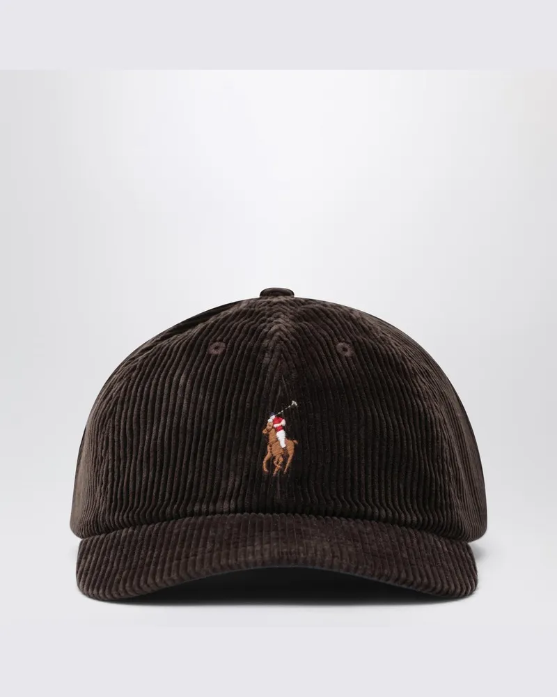 Ralph Lauren Braune Baseballkappe aus Cord Braun