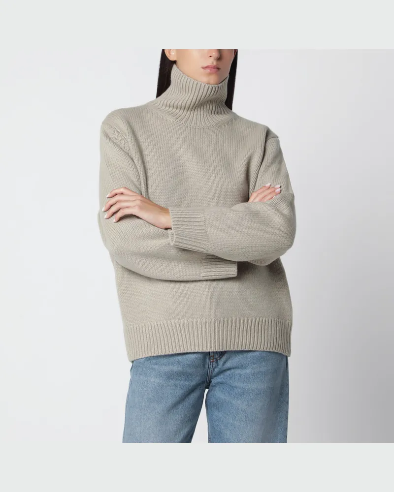 Totême Salbeigrüner, übergroßer Rollkragenpullover aus Lammwolle Green
