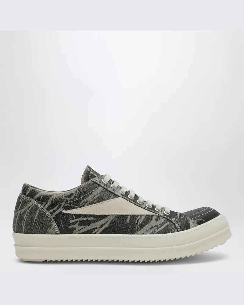 DRKSHDW by Rick Owens Schwarz/Creme Vintage Sneakers aus Denim-Effekt-Gewebe Schwarz