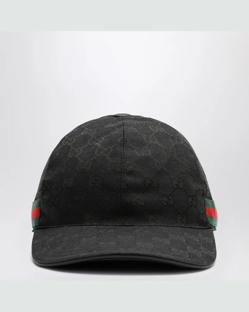 Gucci Schwarze Baseballkappe mit GG-Motiv 