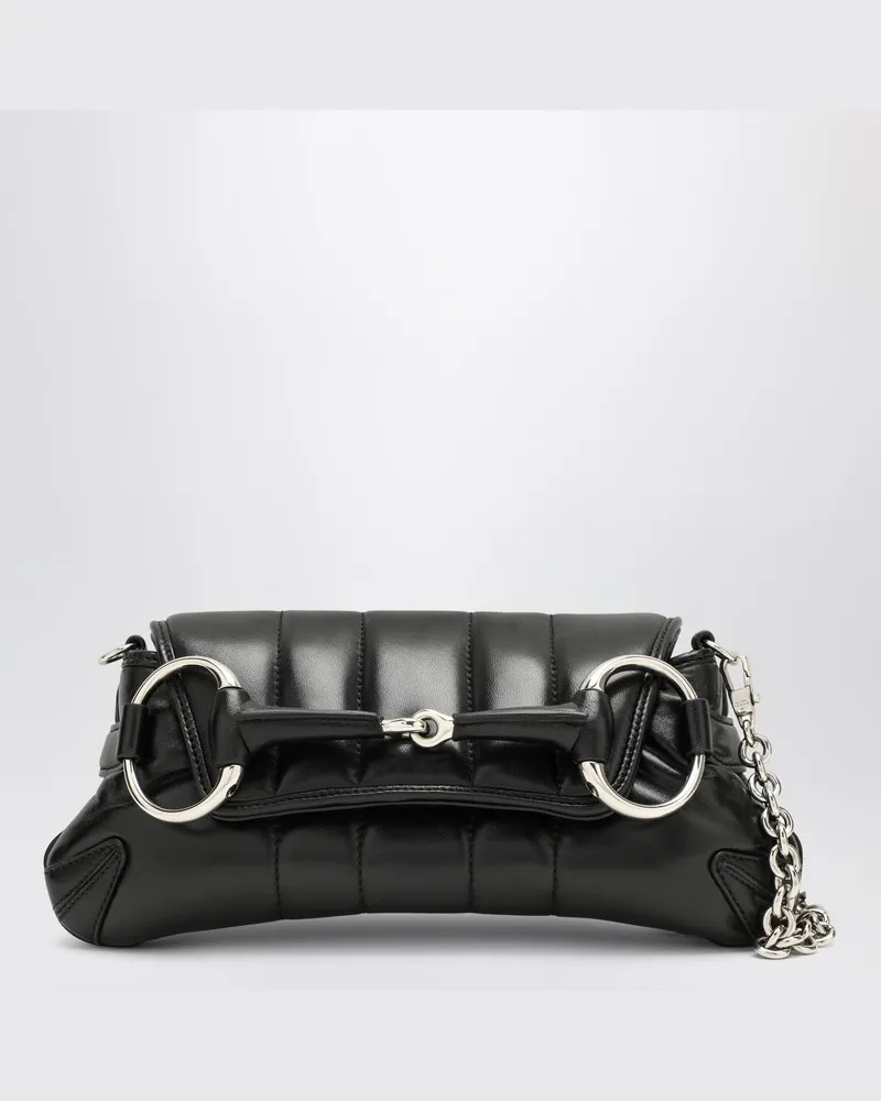 Gucci Kleine schwarze Tasche  Horsebit Chain Schwarz