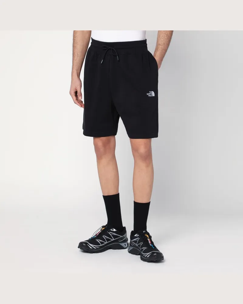 The North Face Schwarze Shorts aus Baumwollmischung mit Logo Schwarz