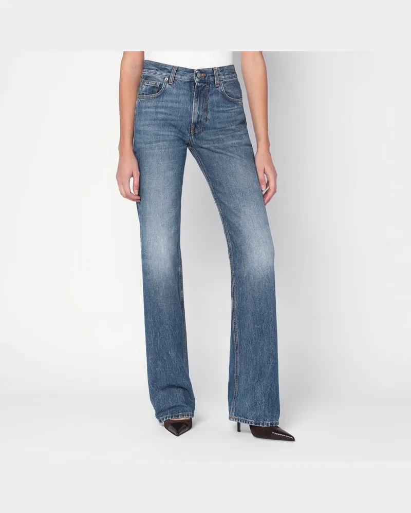 Haikure Blaue Star-Jeans mit Wascheffekt Blau