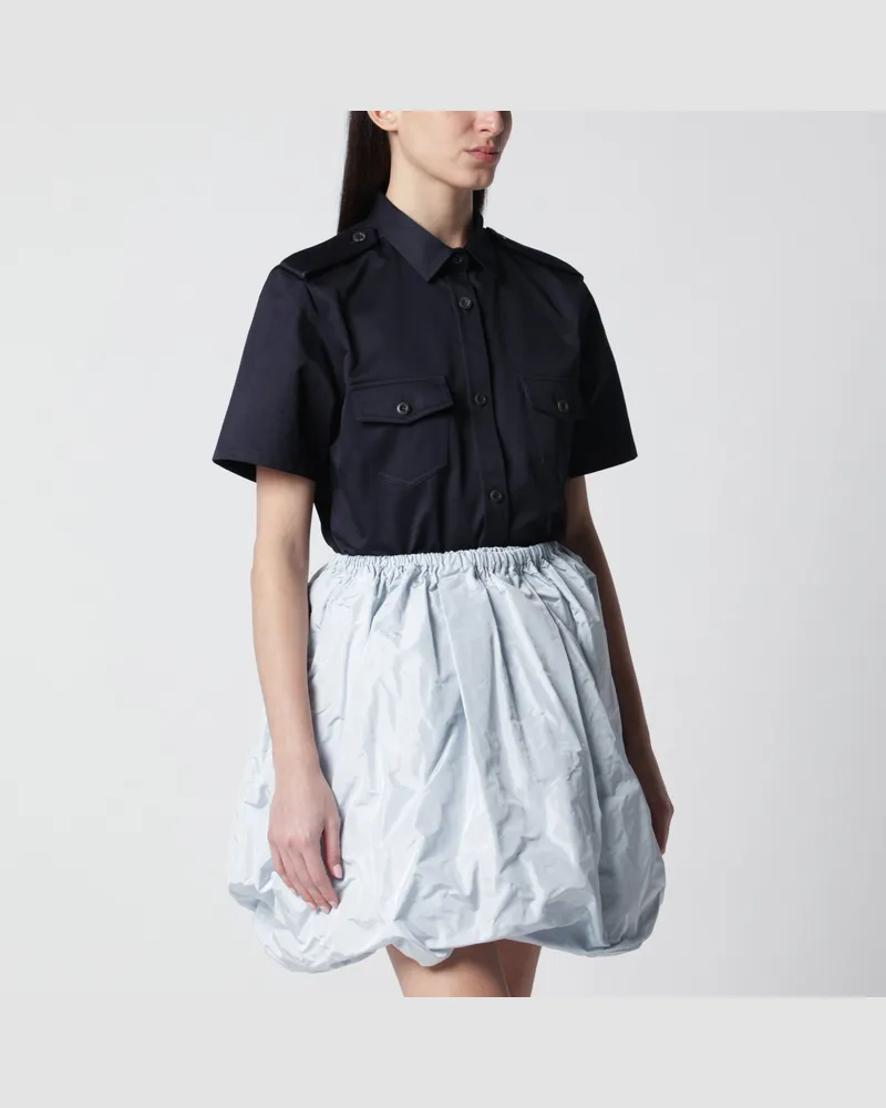 Prada Kurzarmhemd aus Chino-Baumwolle in Blau Blue