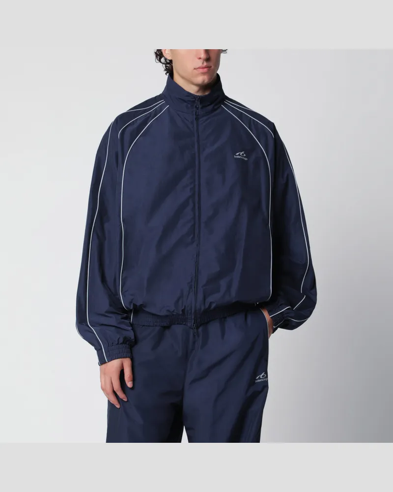 Balenciaga Bodies Trainingsjacke aus dunkelmarineblauem Popeline Blue