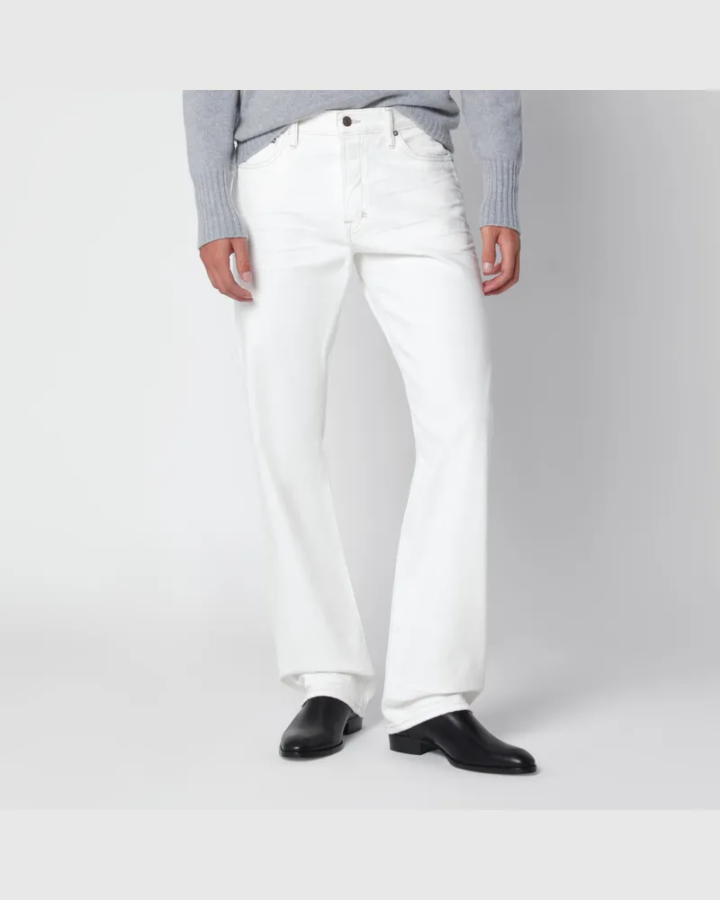 Tom Ford Weiße Jeans mit Biker-Details White