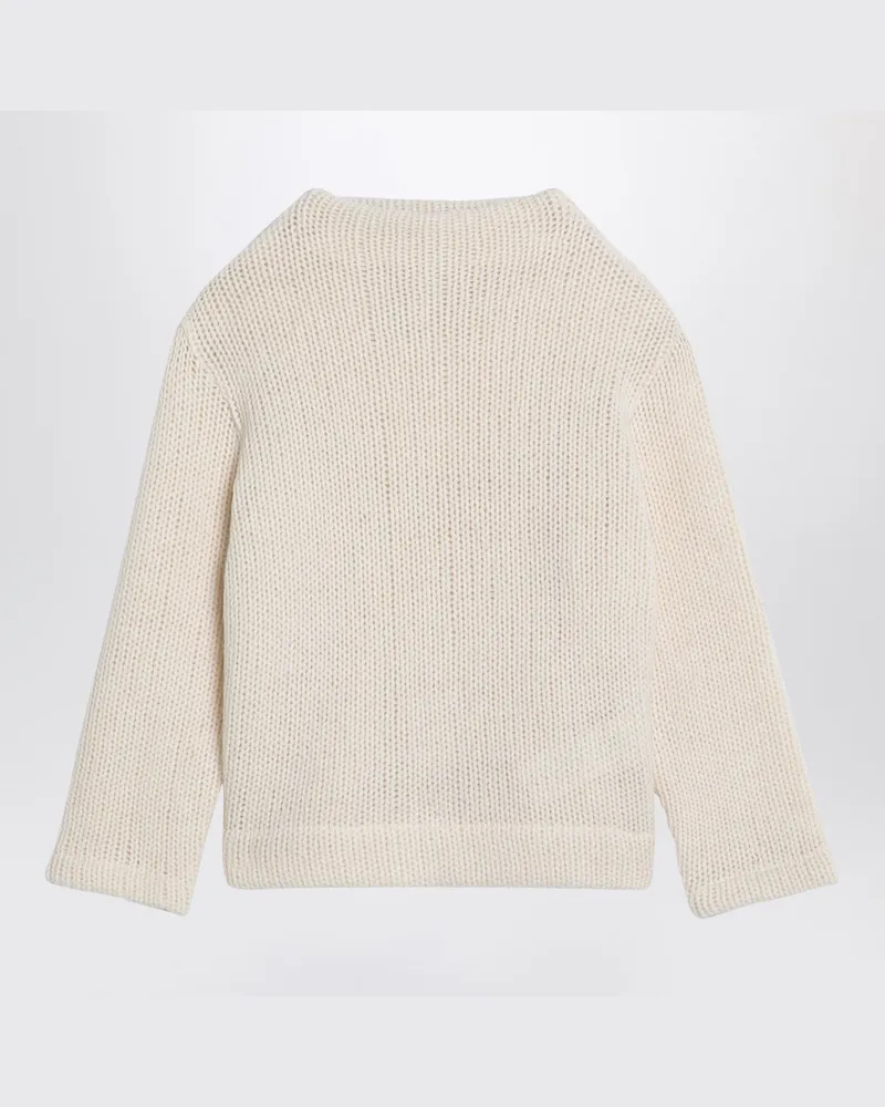 DOUUOD Elfenbeinfarbener Pullover aus Wollgemisch White