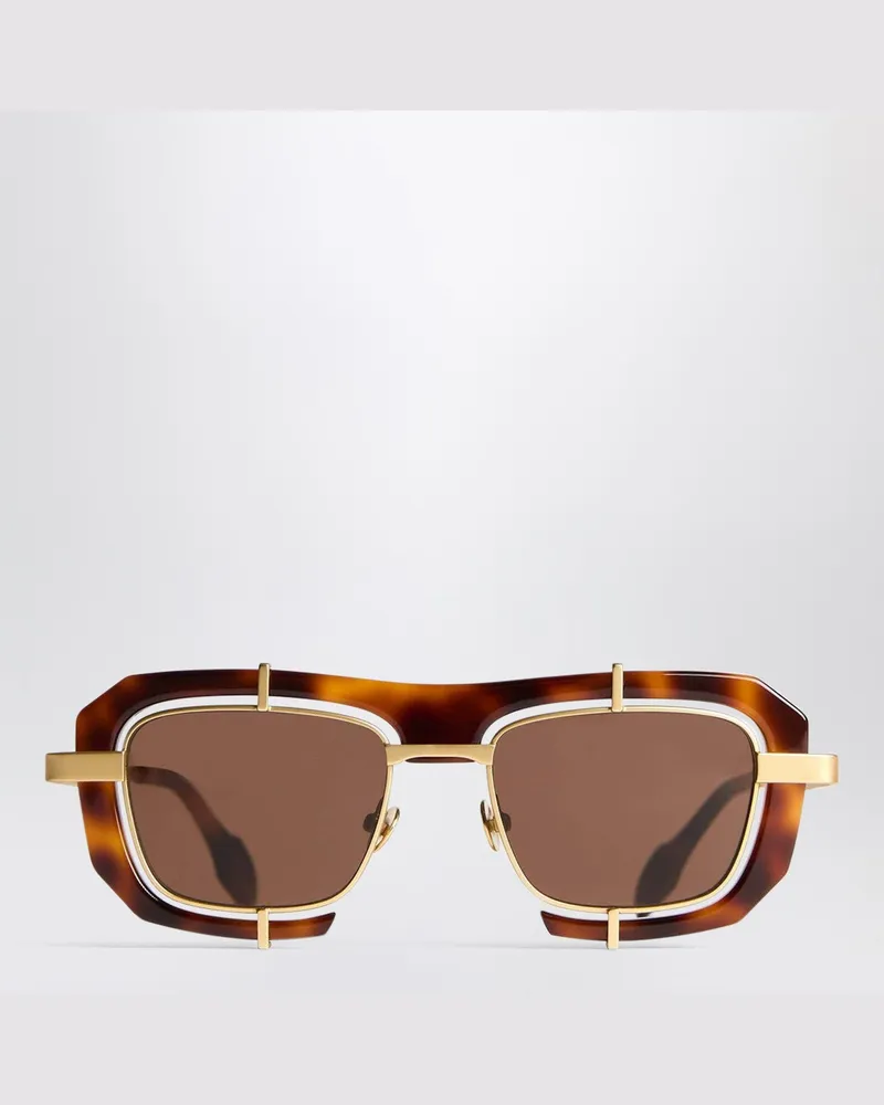 J.W.Anderson Geometrische JWA03 Sonnenbrille in Havana Brown
