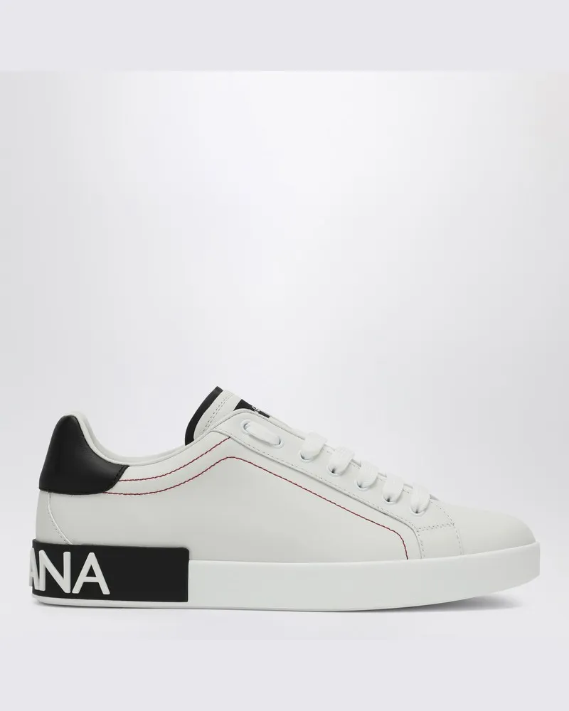 Dolce & Gabbana Sneakers Portofino weiß/schwarz aus Leder Weiß