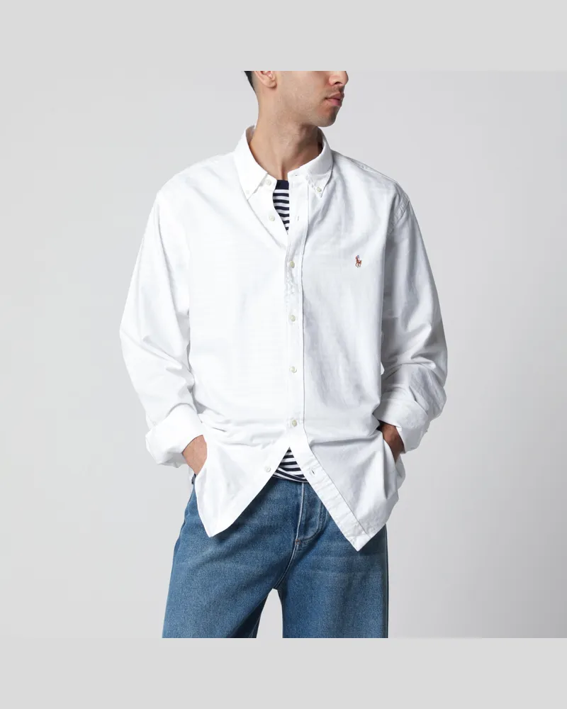 Ralph Lauren Weißes Oxfordhemd Custom-Fit White