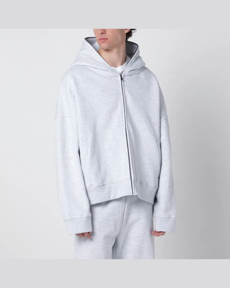 Entire Studios Grauer Baumwoll-Kapuzenpullover mit Reißverschluss Grey