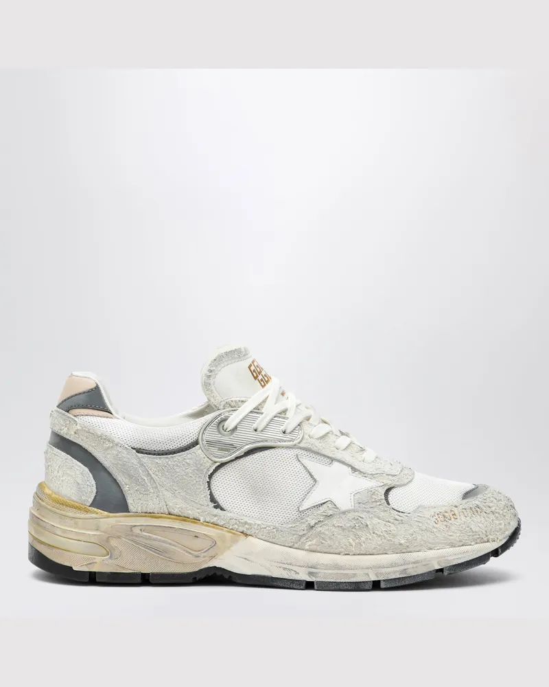 Golden Goose Dad-Star-Sneaker aus Wildleder und weißem/silbernem Netzstoff White
