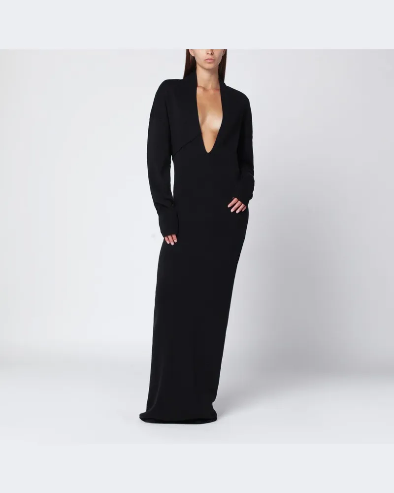 Entire Studios Schwarzes langes Kleid mit weitem Ausschnitt Schwarz