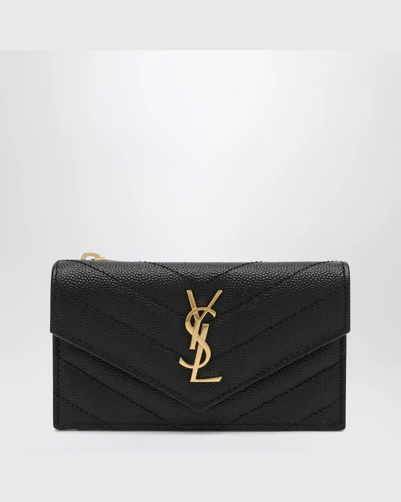 Saint Laurent Kartenetui Cassandre Matelassé schwarz 