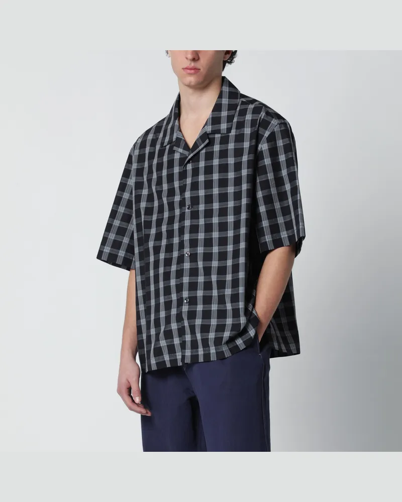 Studio Nicholson Kline Hemd schwarz mit Check-Muster Black