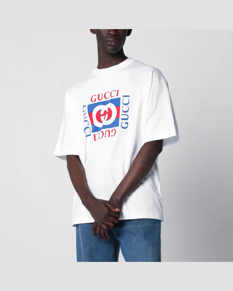 Gucci Weißes T-Shirt mit Logo-Print White