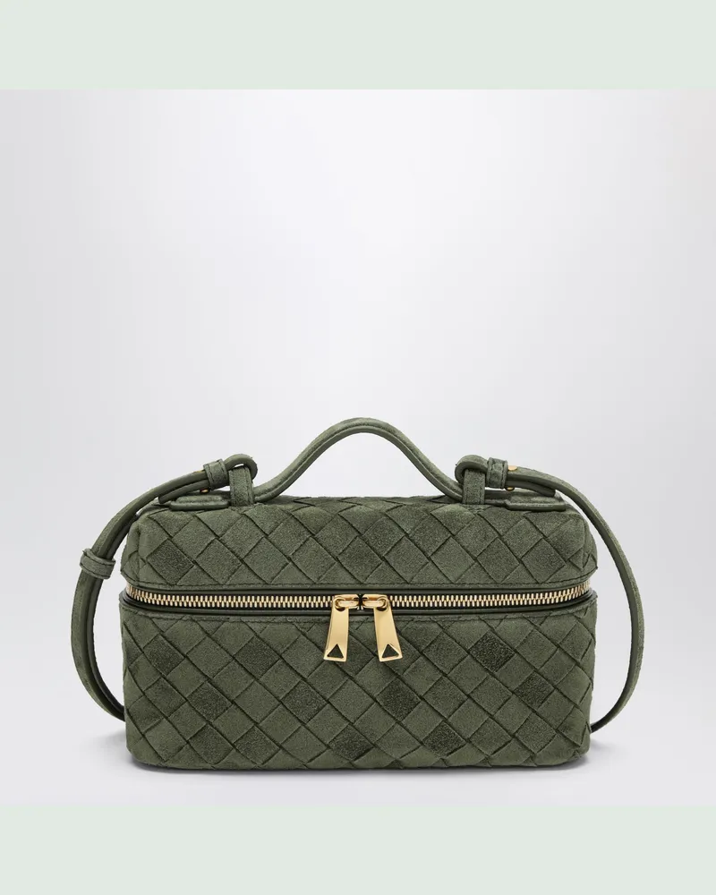 Bottega Veneta Bang Bang Vanity Case aus dunkelgrünem Veloursleder Green