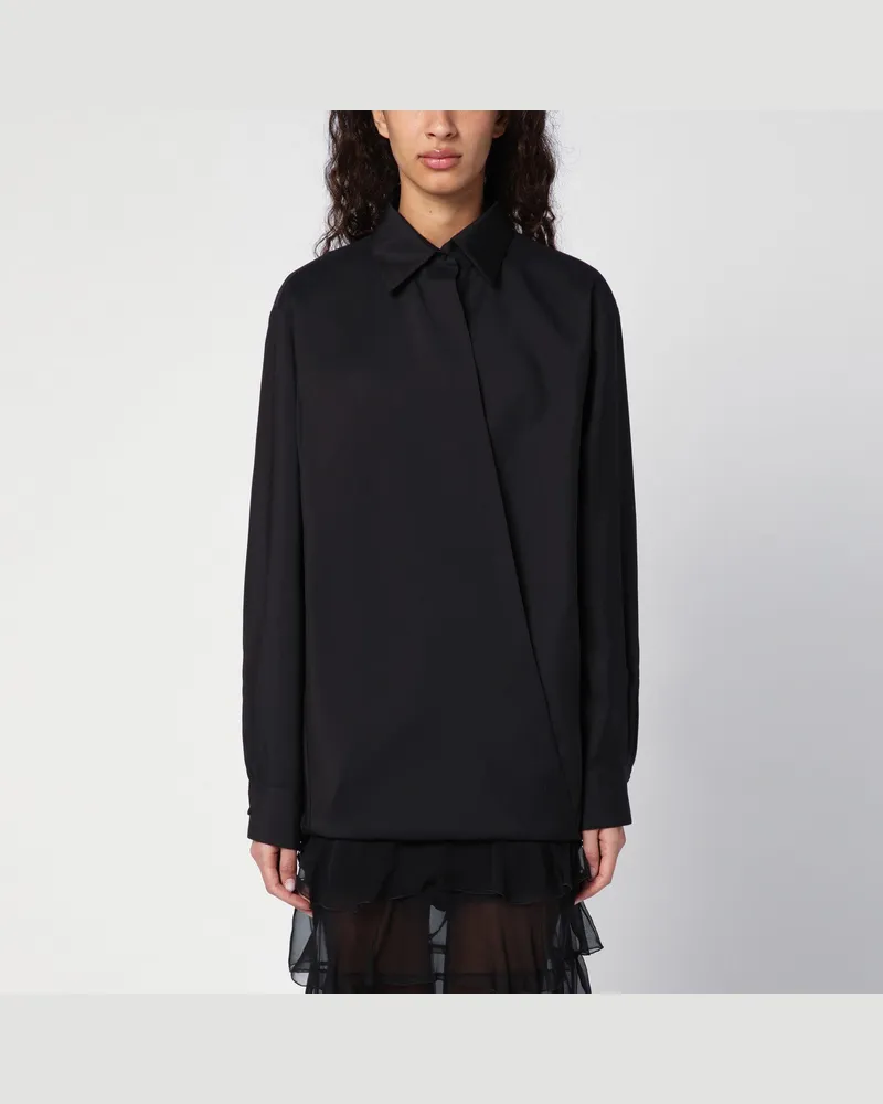 Valentino Garavani Schwarze Bluse mit Kordelzug Black