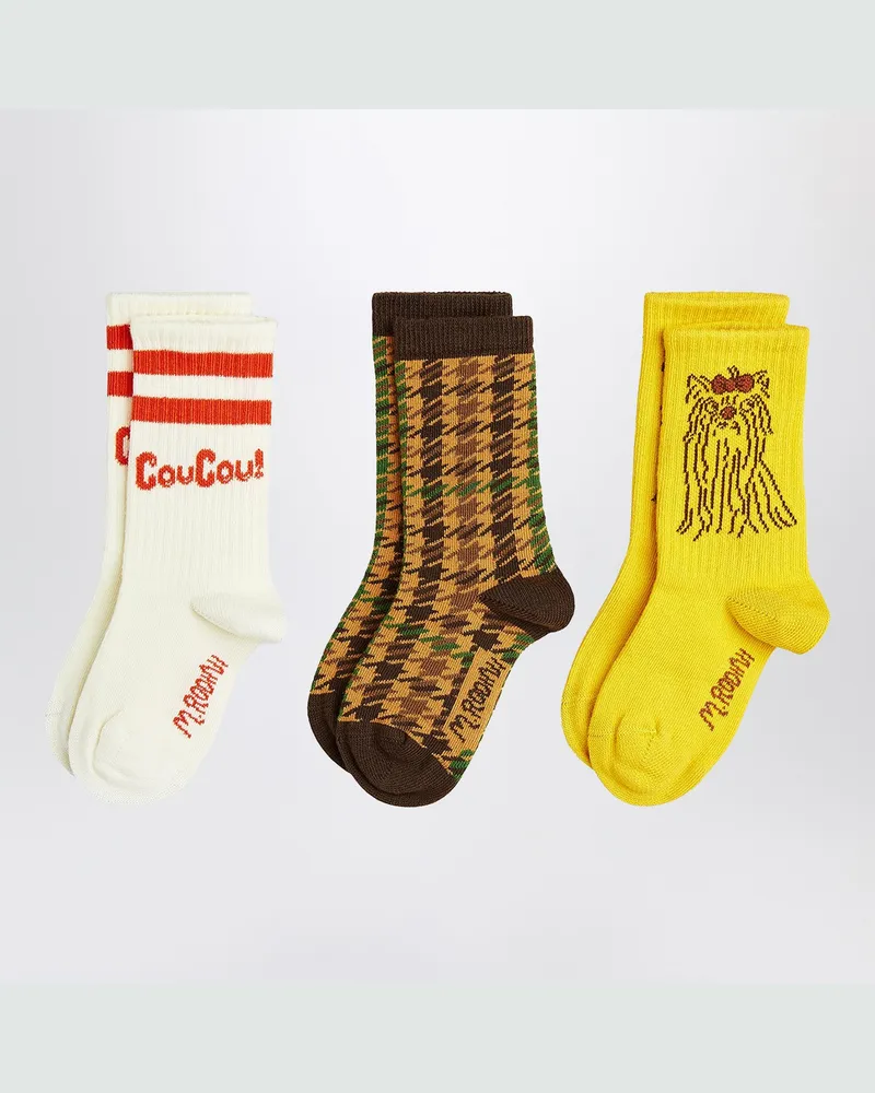 Mini Rodini Set mit drei Baumwollsocken Multicolor