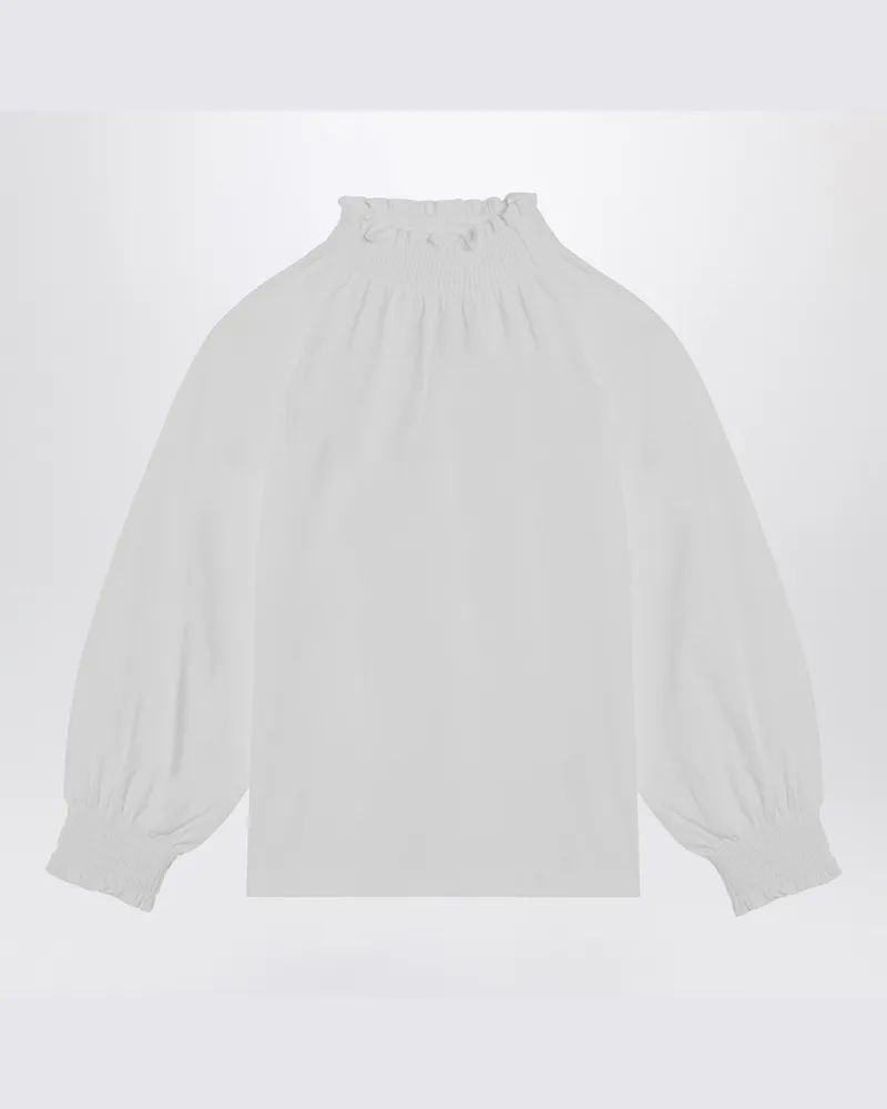 DOUUOD Weiße Baumwollbluse 