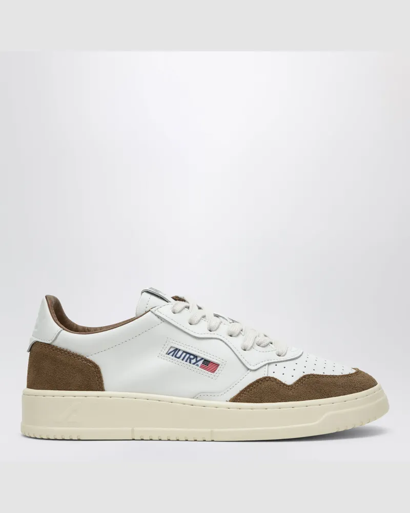 AUTRY Medalist Low Sneaker aus weißem Leder und Wildleder White