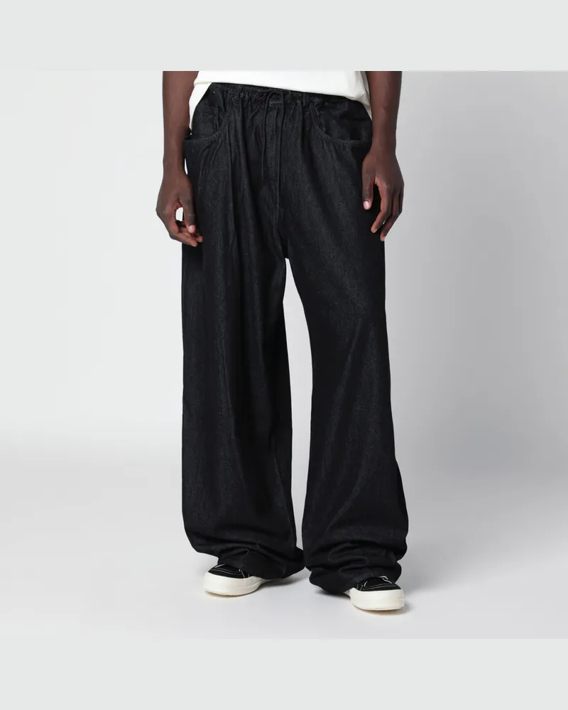 adidas Schwarze Wide-Leg-Hose aus Denim Black