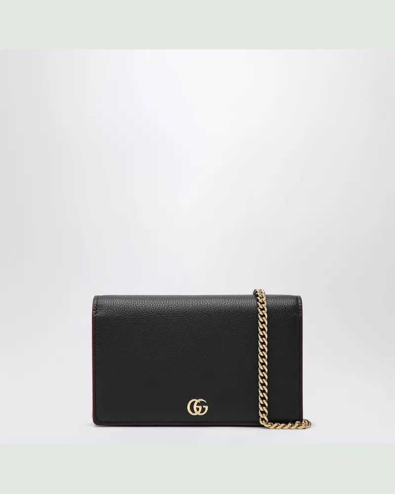 Gucci GG Marmont Geldbörse mit Kette schwarz/rot Black