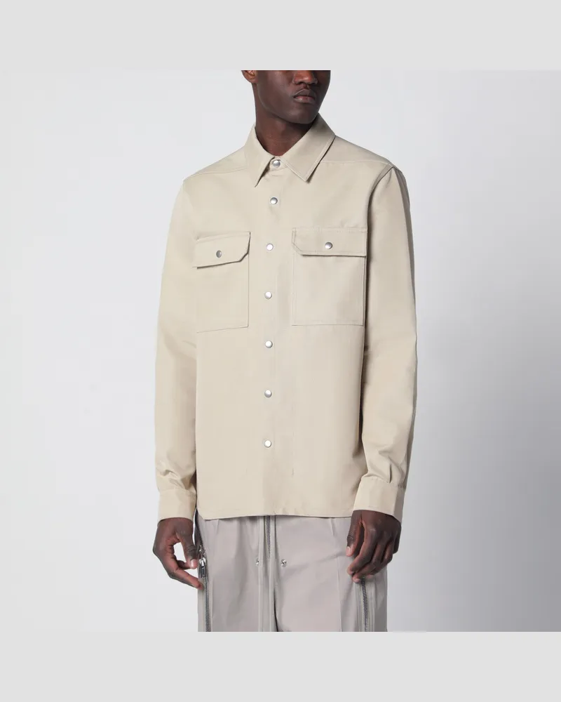Rick Owens Sandfarbenes Hemd aus Baumwollmischung 