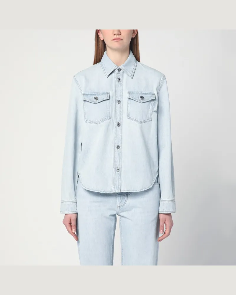 Bottega Veneta Hellblaues Jeanshemd aus Extra Bleach Denim Blau
