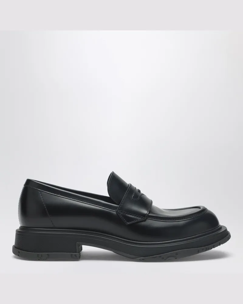 Gucci Schwarzer Lederloafer mit Logo Black