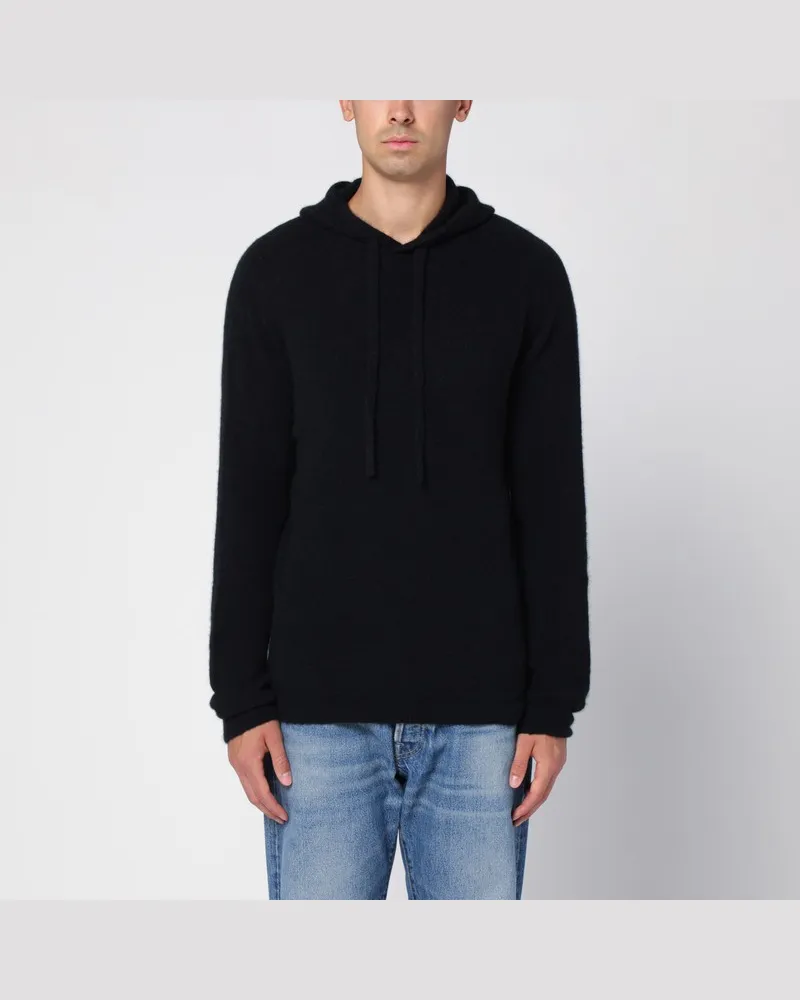 Roberto Collina Schwarzer Hoodie aus Kaschmir Schwarz